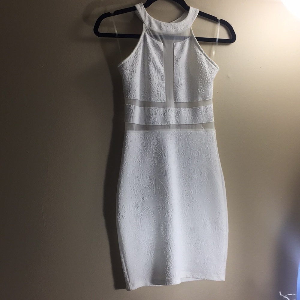 Solemio White cutout body-con dress